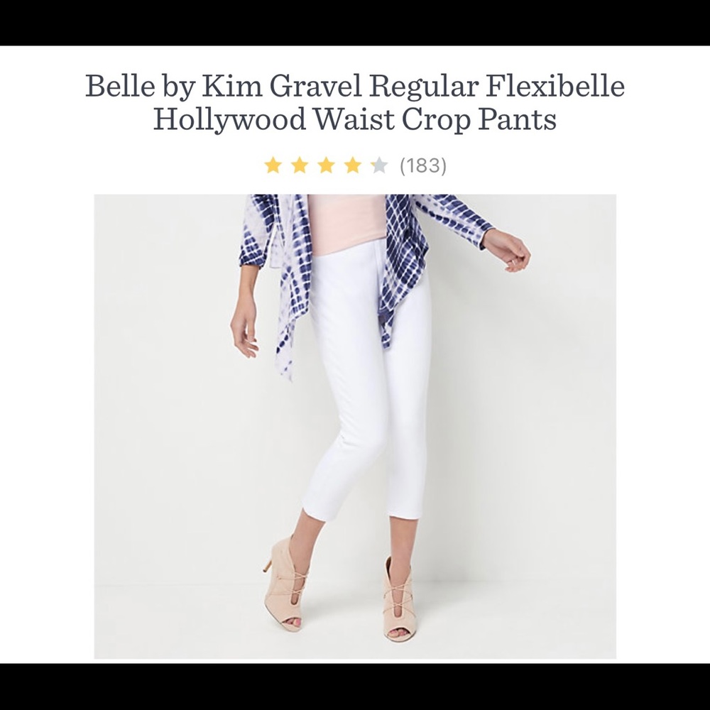 Belle by Kim Gravel flexibelle hollywood waist crop pant white or black